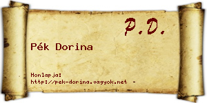 Pék Dorina névjegykártya